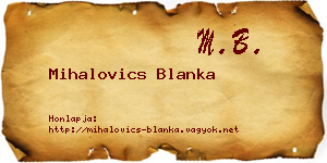 Mihalovics Blanka névjegykártya